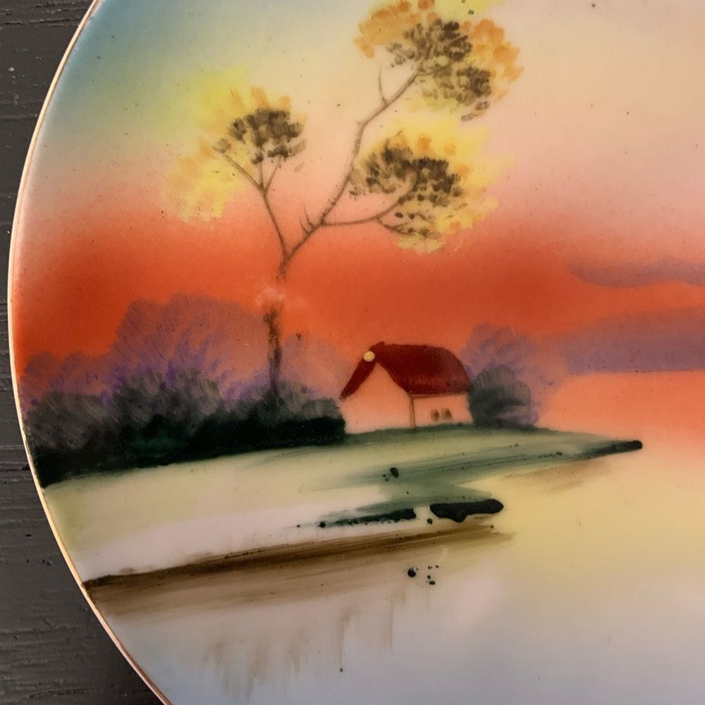 Japanese Vintage Farm Scene Saucer
